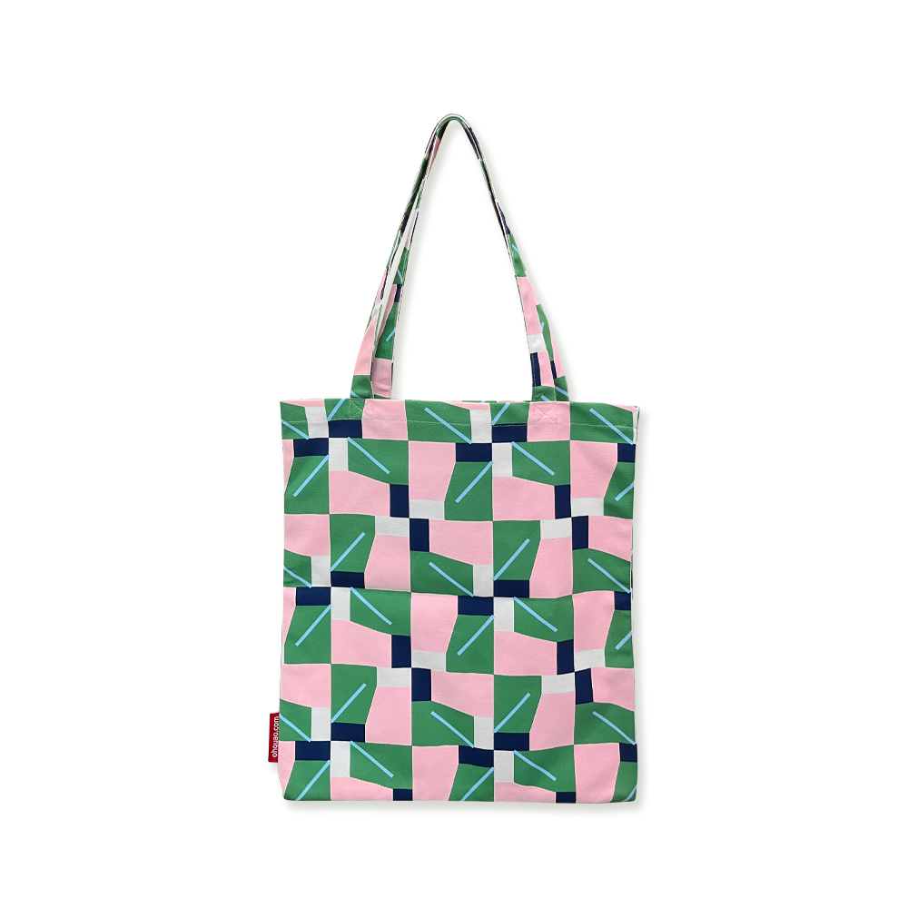 Totebag "Pink Green Pinwheel"