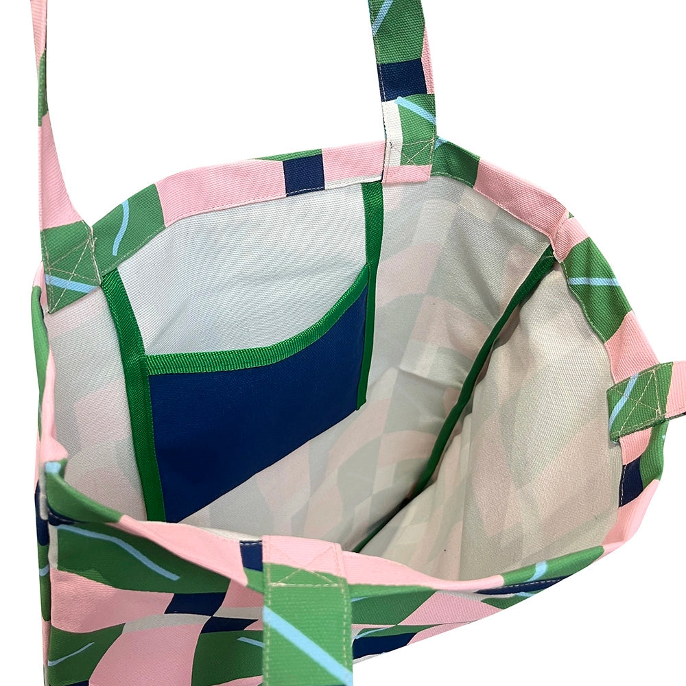 Totebag "Pink Green Pinwheel"