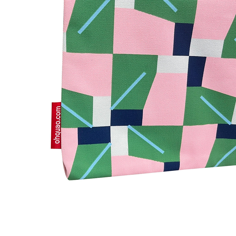 Totebag "Pink Green Pinwheel"