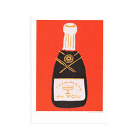 Digital Painting A4 "Champagne For You"